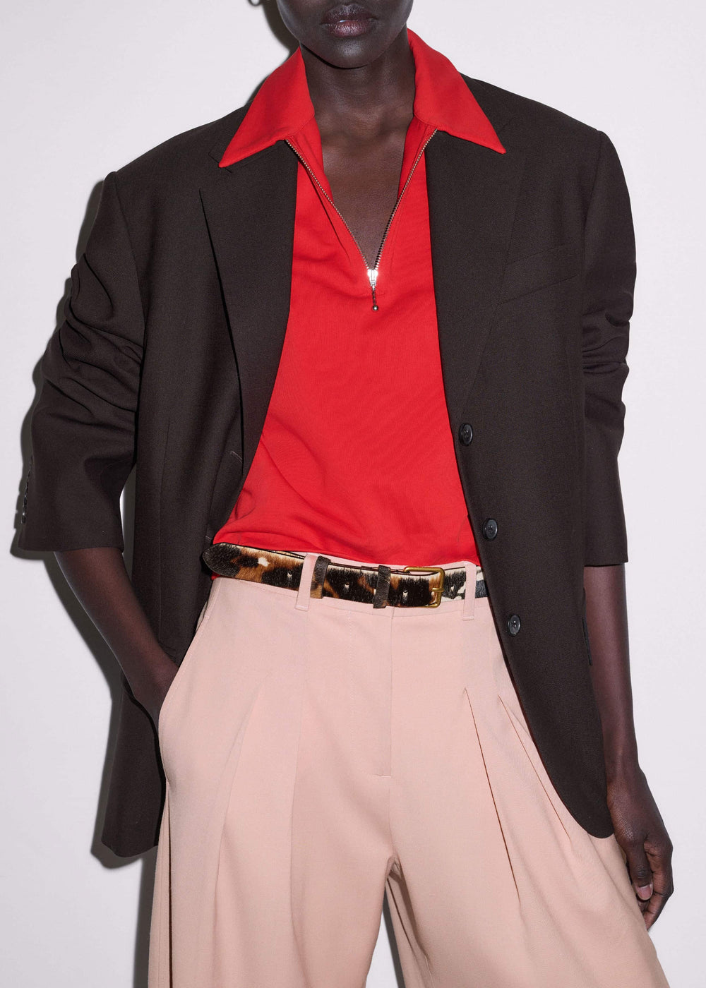 Red Cap Sleeve Polo Top