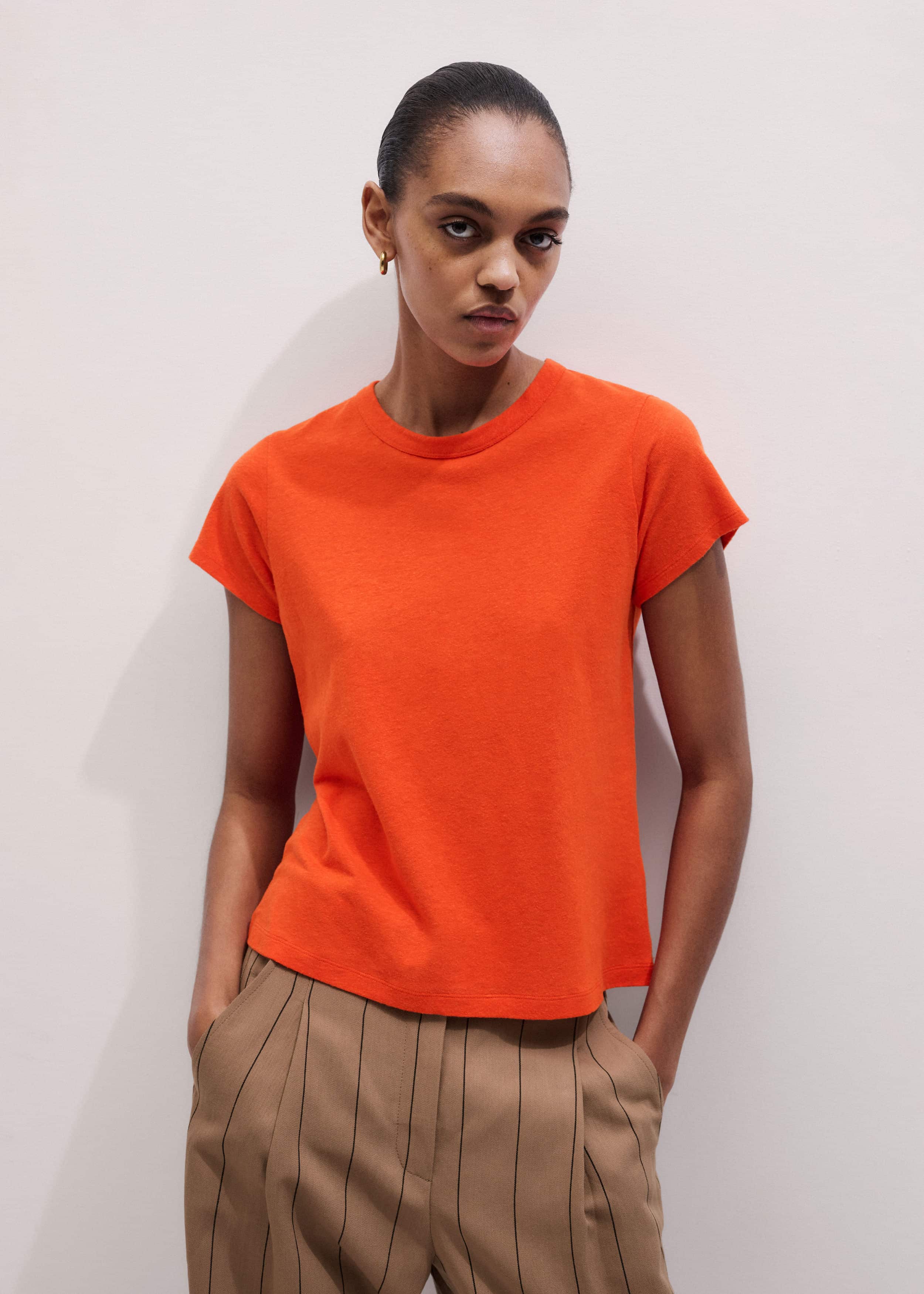 Orange Soft Washed Straight Tee