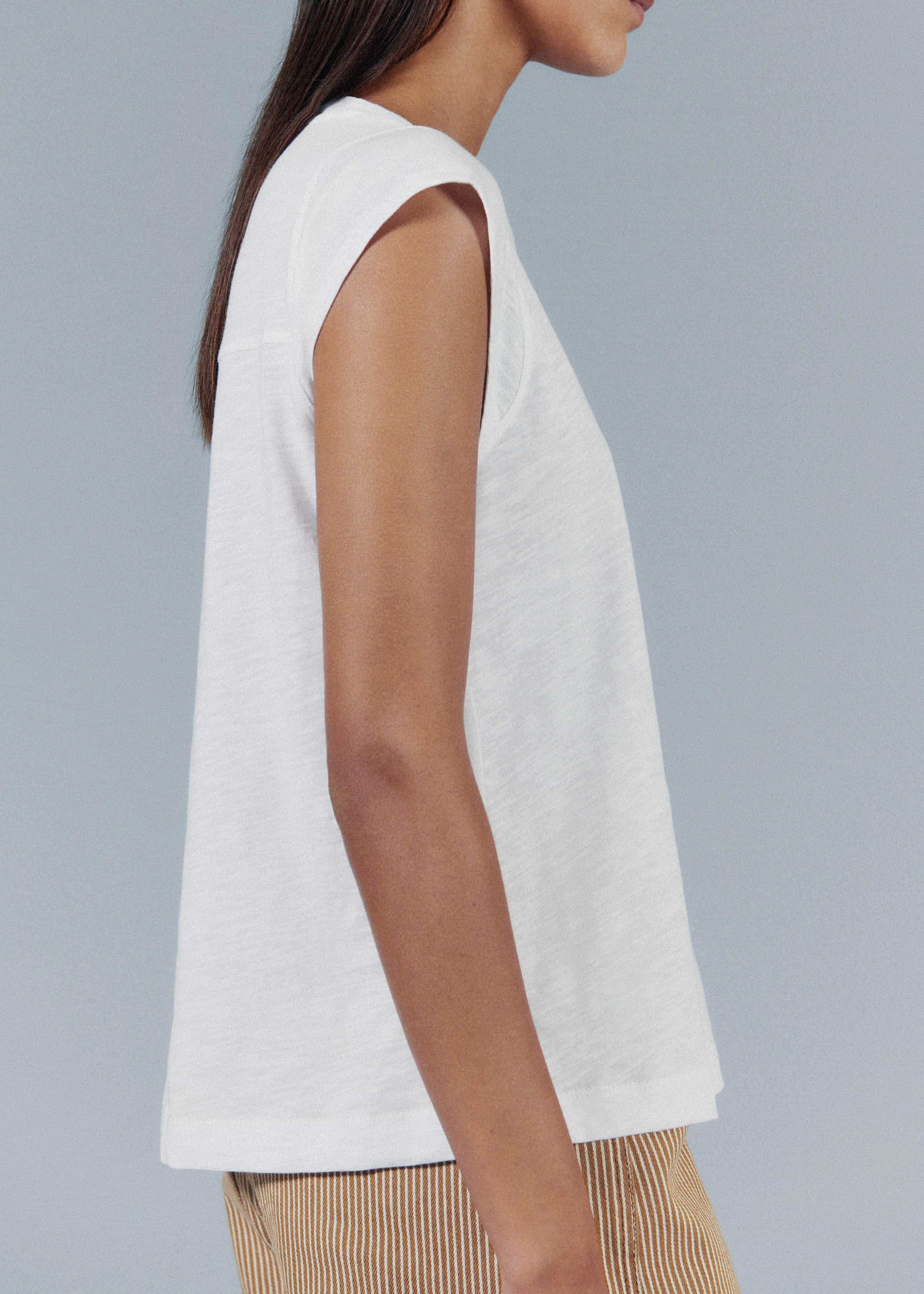 White Cap Sleeve Crew Neck Swing Tee