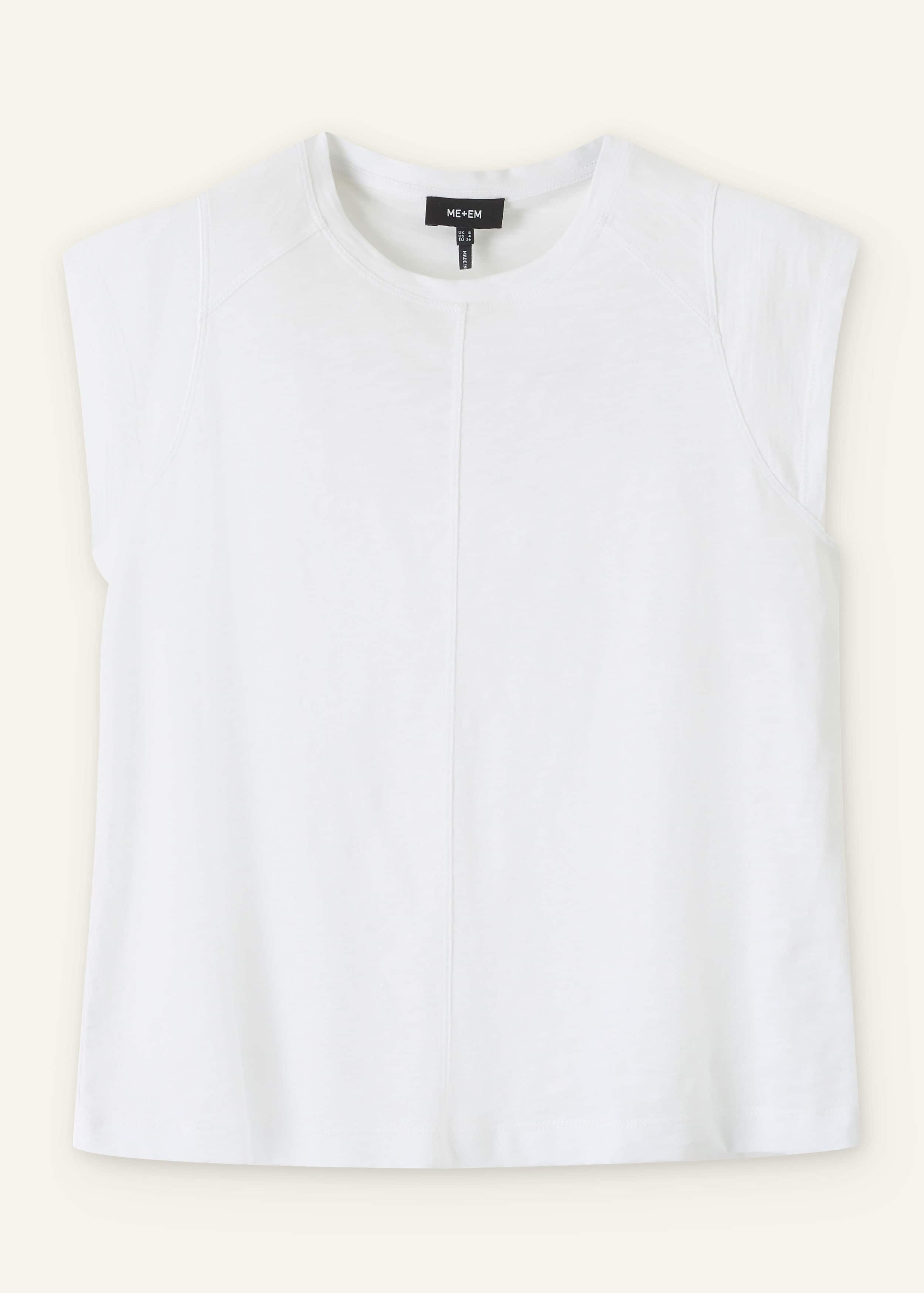 White Cap Sleeve Crew Neck Swing Tee