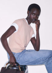 Pink Merino Cashmere Silk Straight Baby Tee
