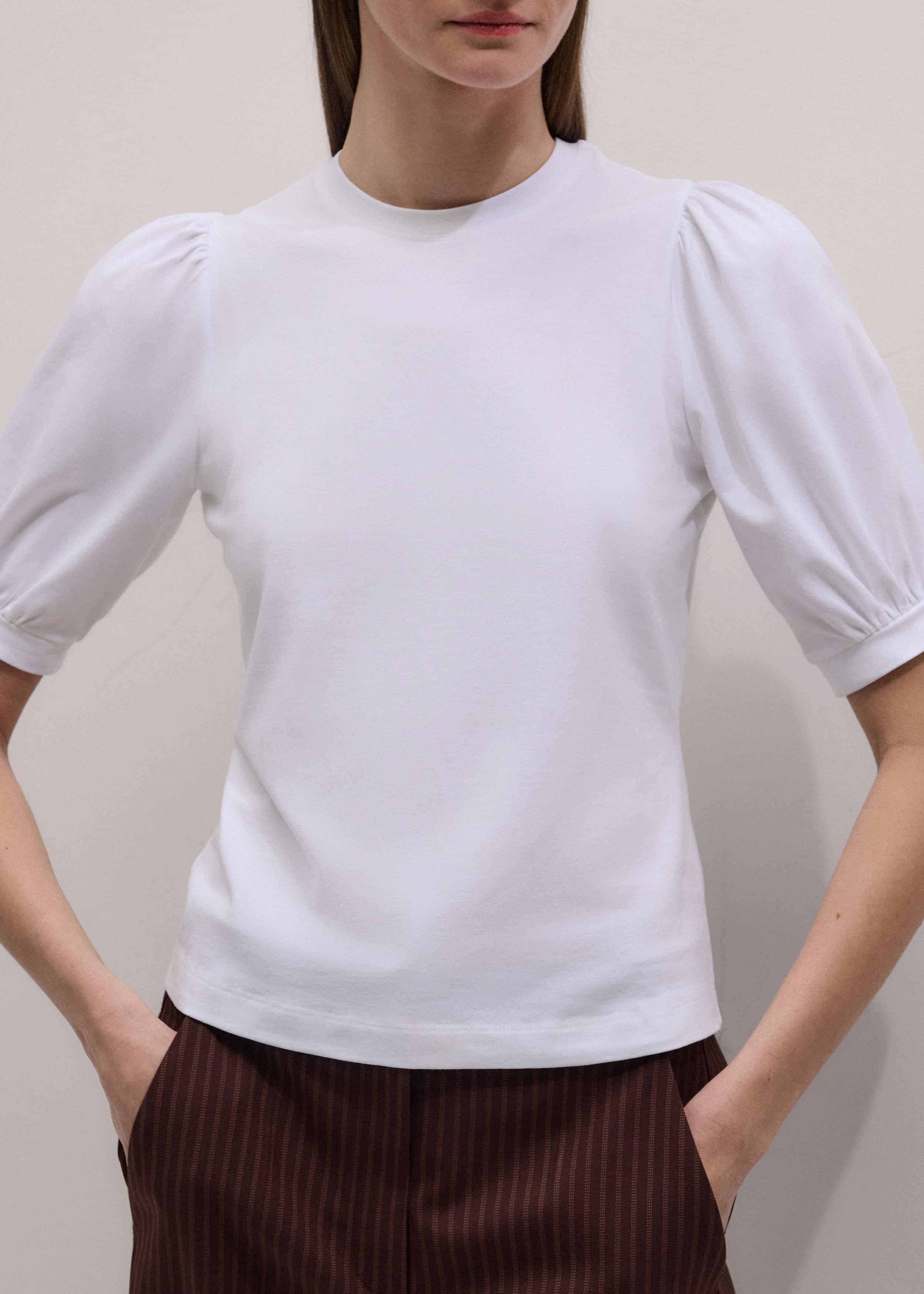 White Feminine Sleeve Tee