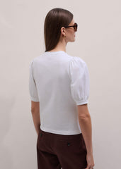 White Feminine Sleeve Tee