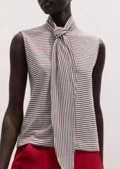 Brown Scarf Neck Tank