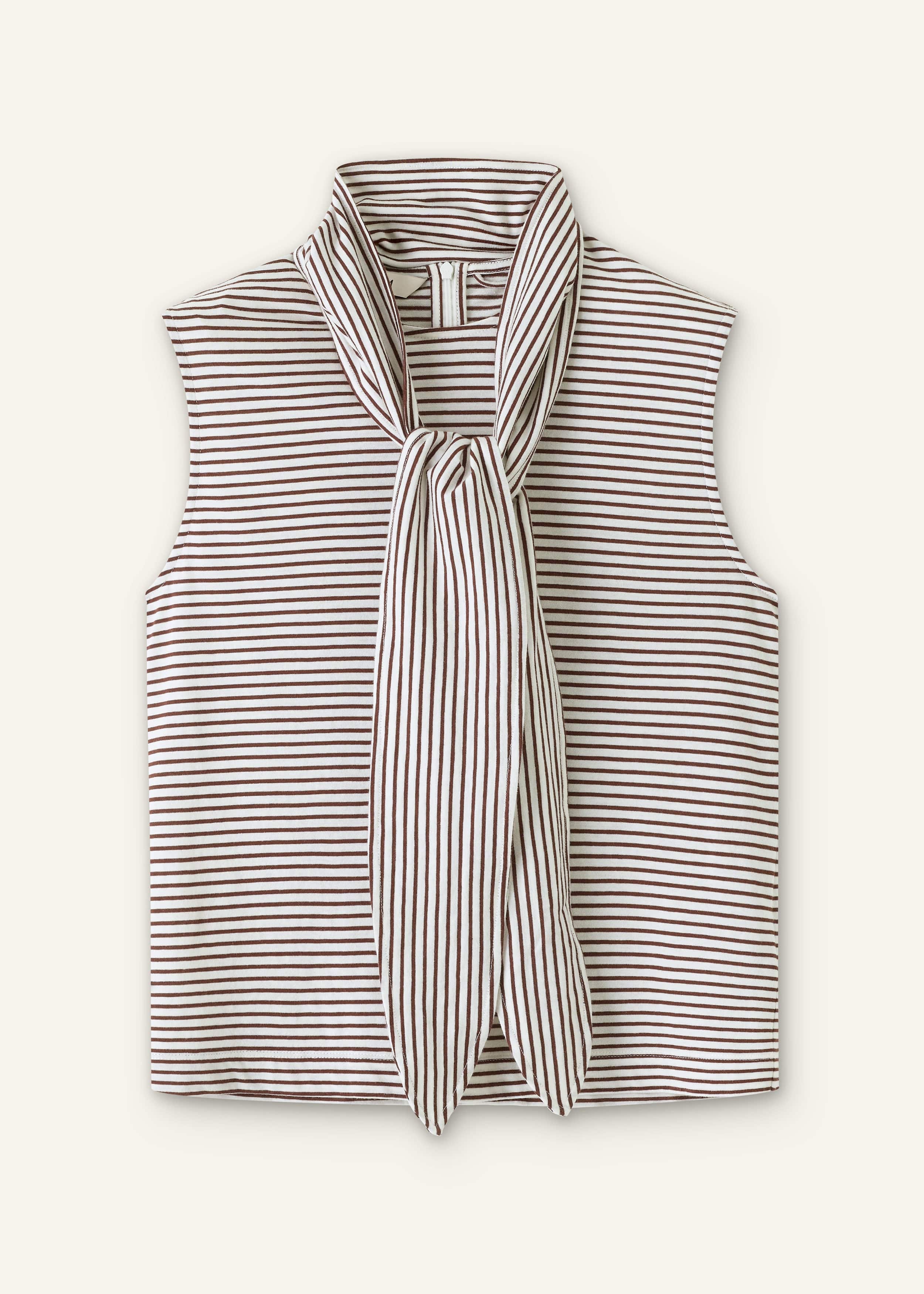 Brown Scarf Neck Tank
