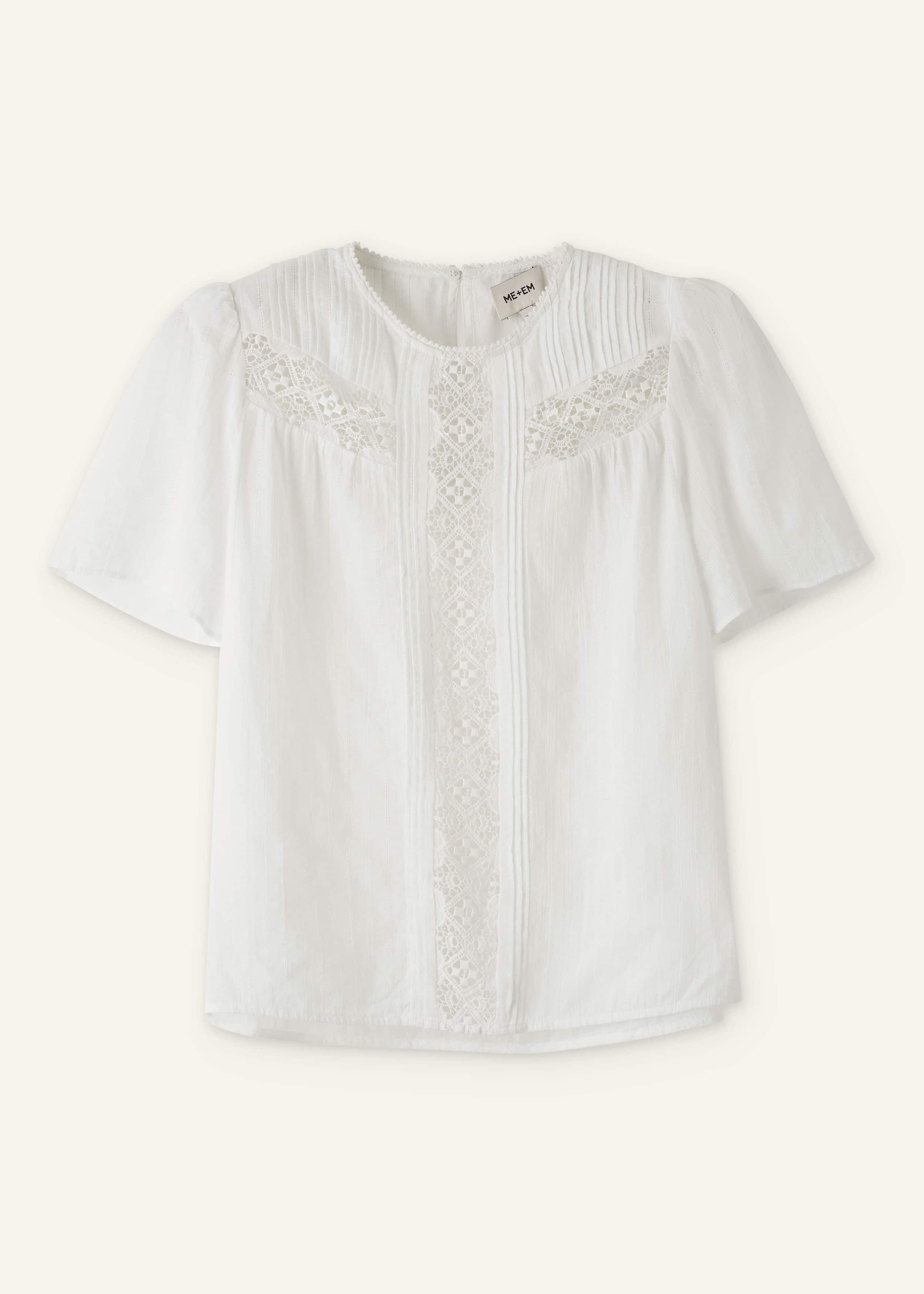White Embroidered Cutout Tee