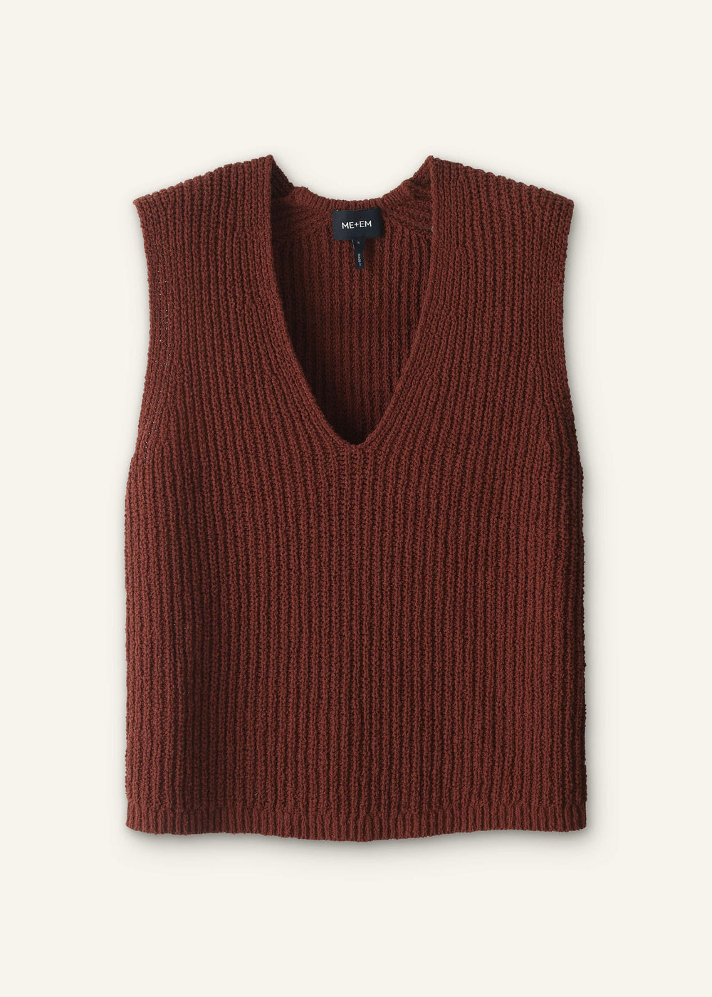 Cinnamon Brown Relaxed Knit Vest