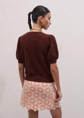 Cinnamon Brown Cashmere Feminine Sleeve Cardi
