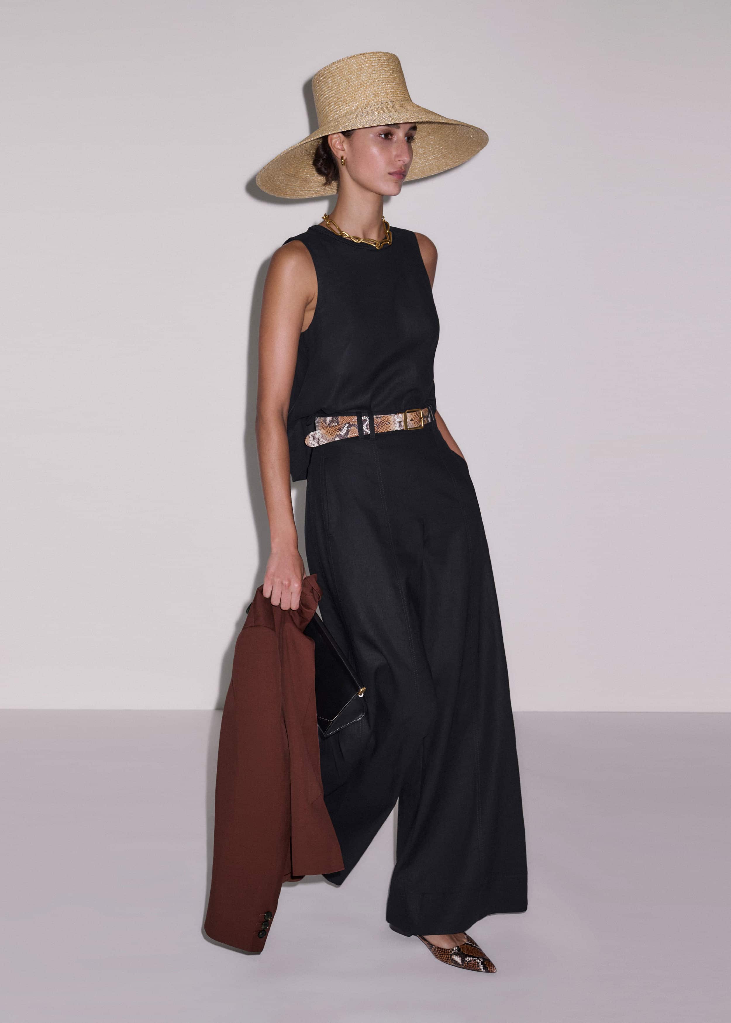 Black Crochet Trim Crop Top
