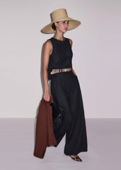 Black Crochet Trim Crop Top