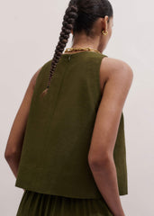 Olive Green Shell Crop Top