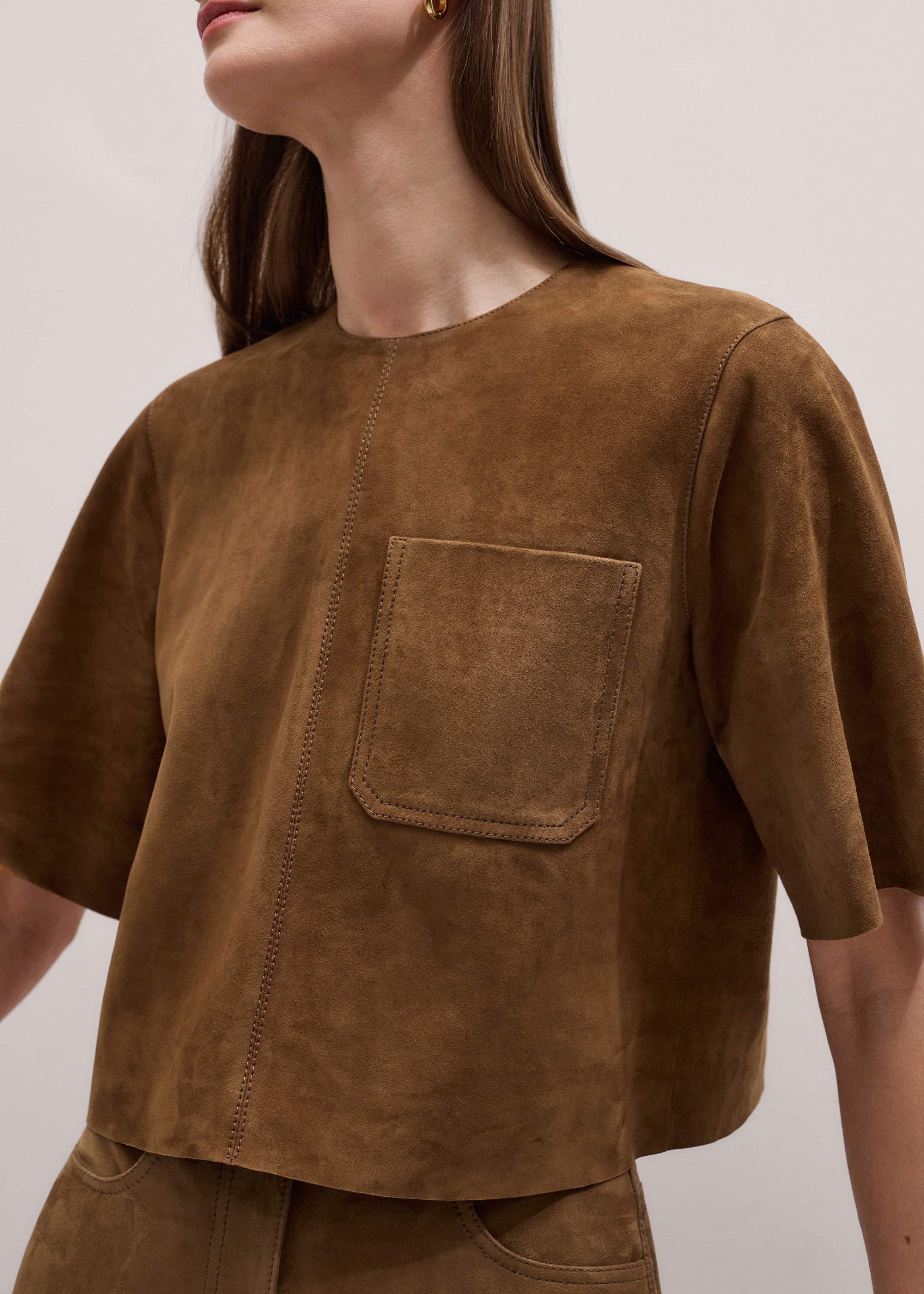 Brown Luxe Boxy T-Shirt
