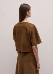 Brown Luxe Boxy T-Shirt