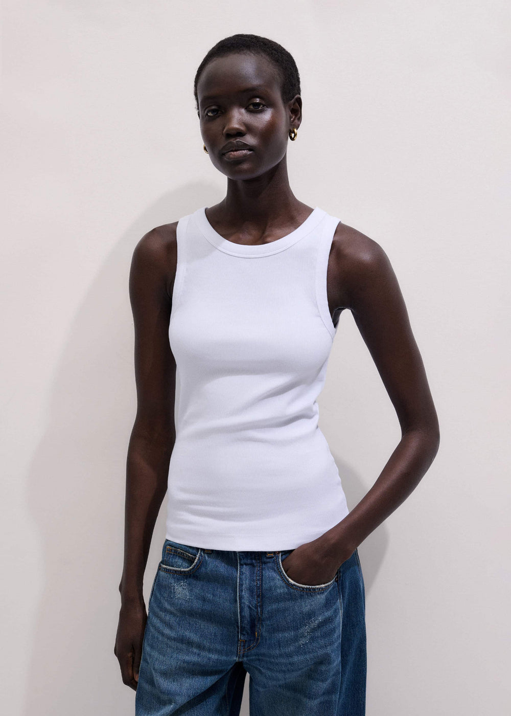 White Ultimate Crew Neck Tank
