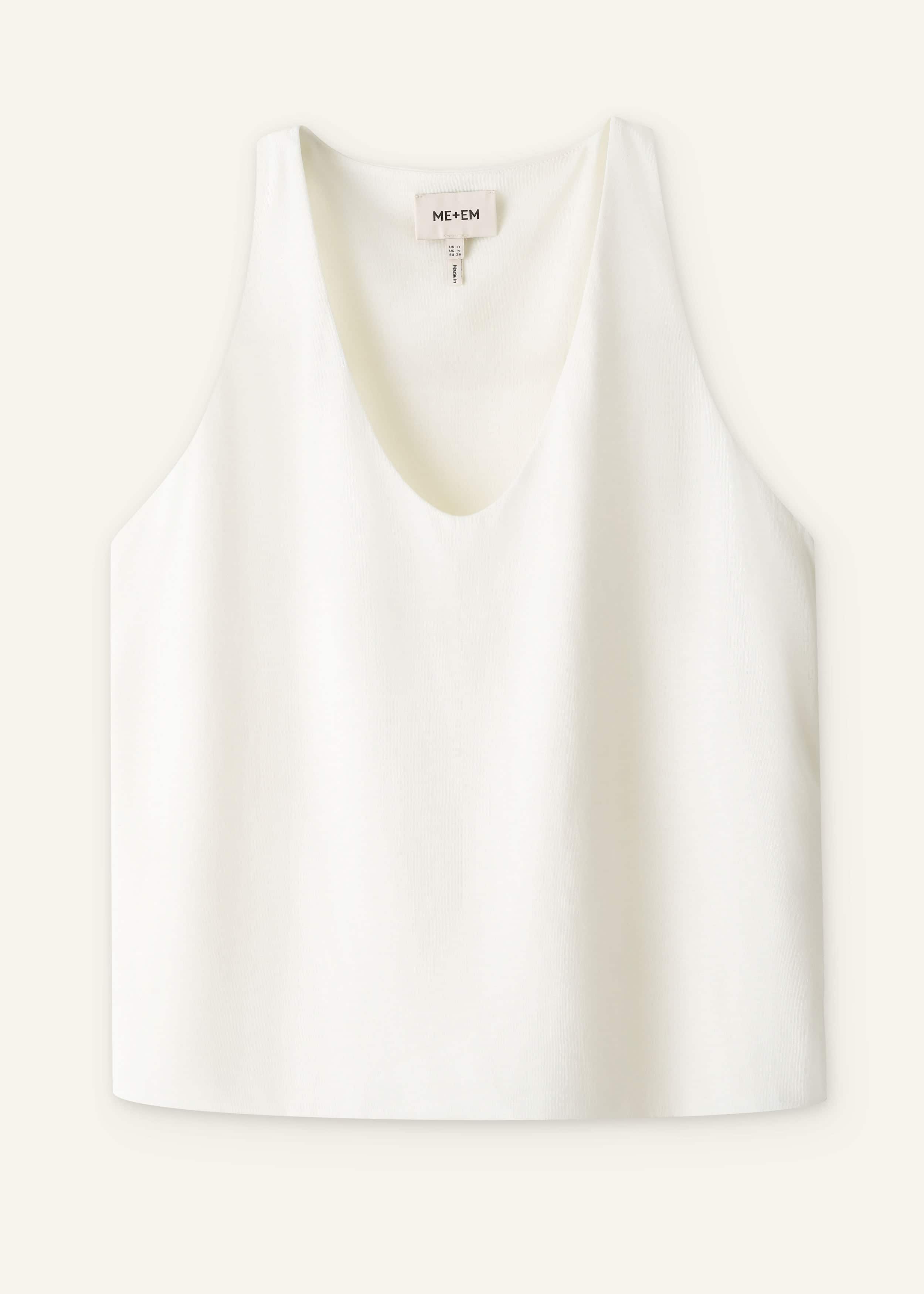 Cream Scoop Neck Vest
