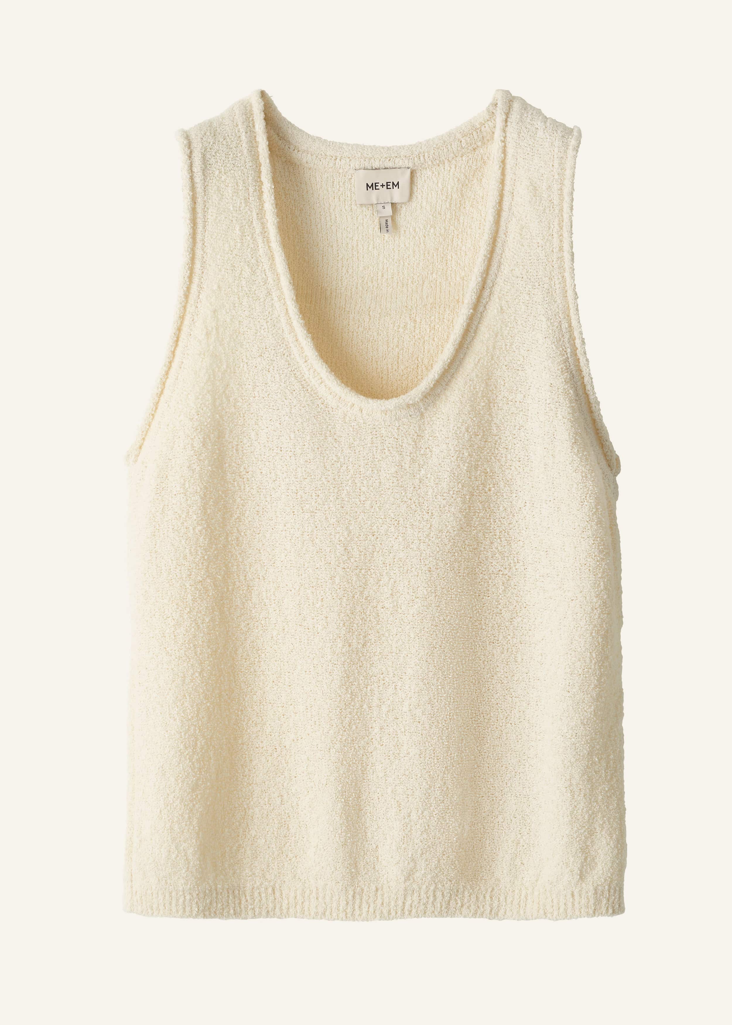 Cream Slim Knit Tank Top