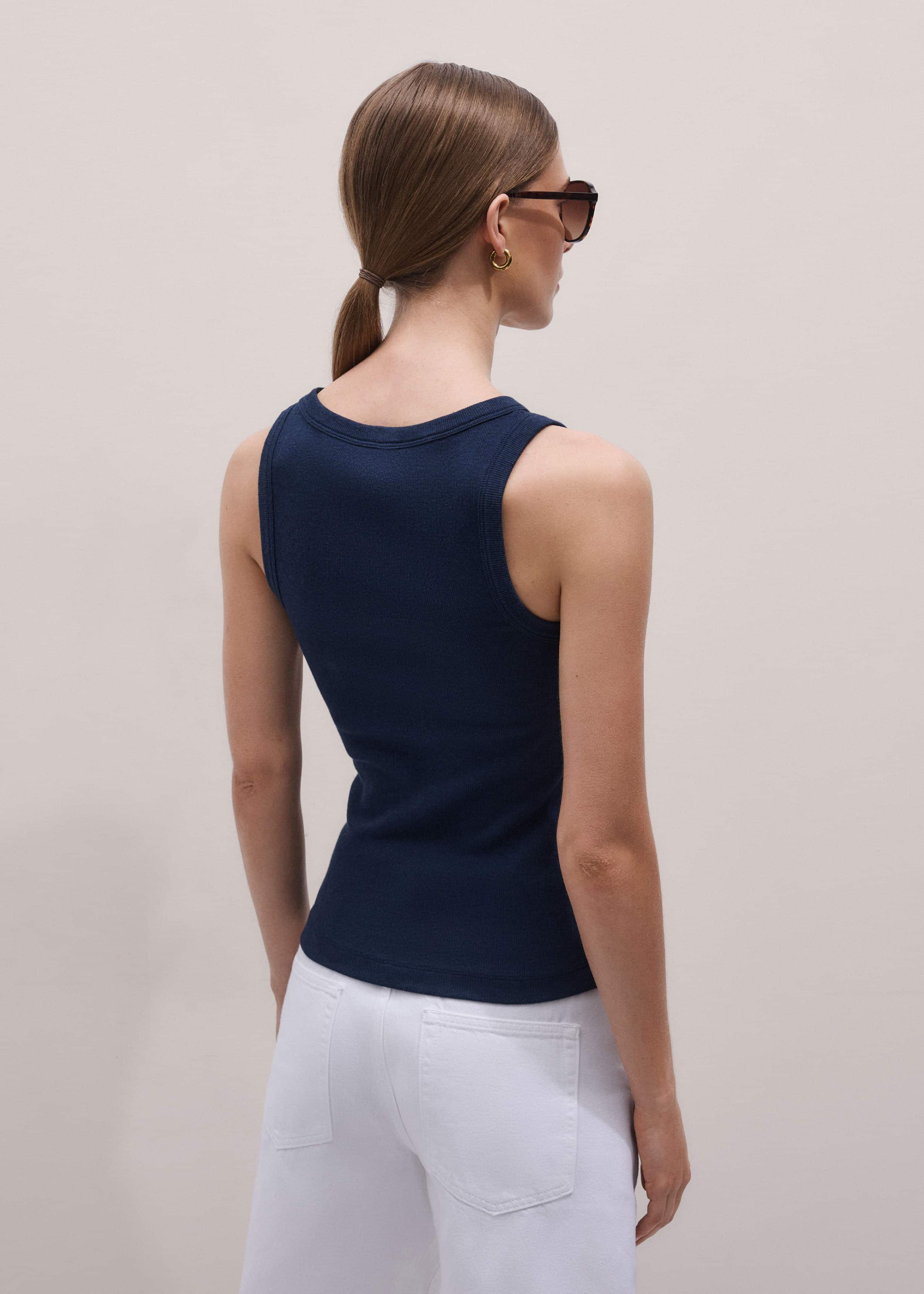 Navy Ultimate Crew Neck Perfect Basic Tank