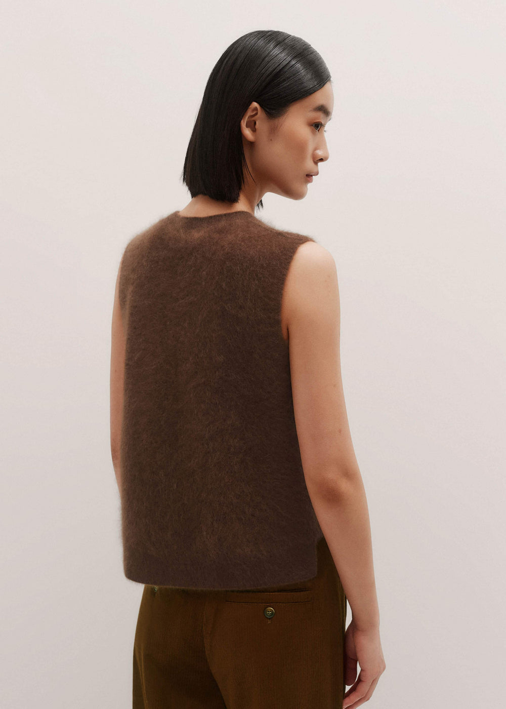Brown Straight Sweater Vest