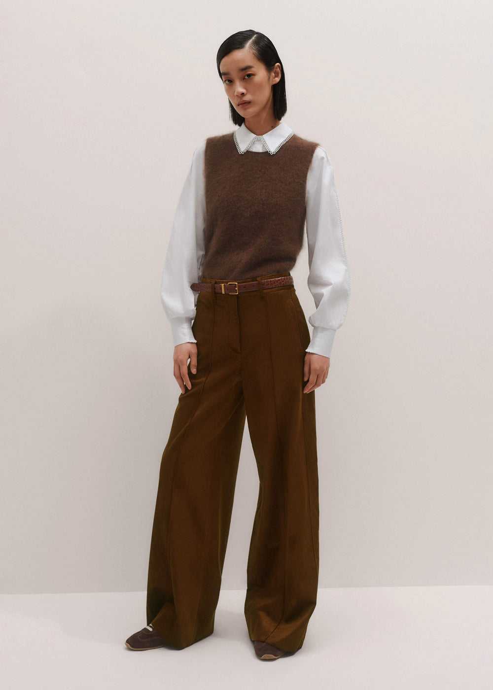 Brown Straight Sweater Vest