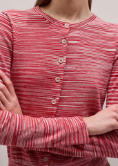Red Spacedye Slim Fit Cardigan