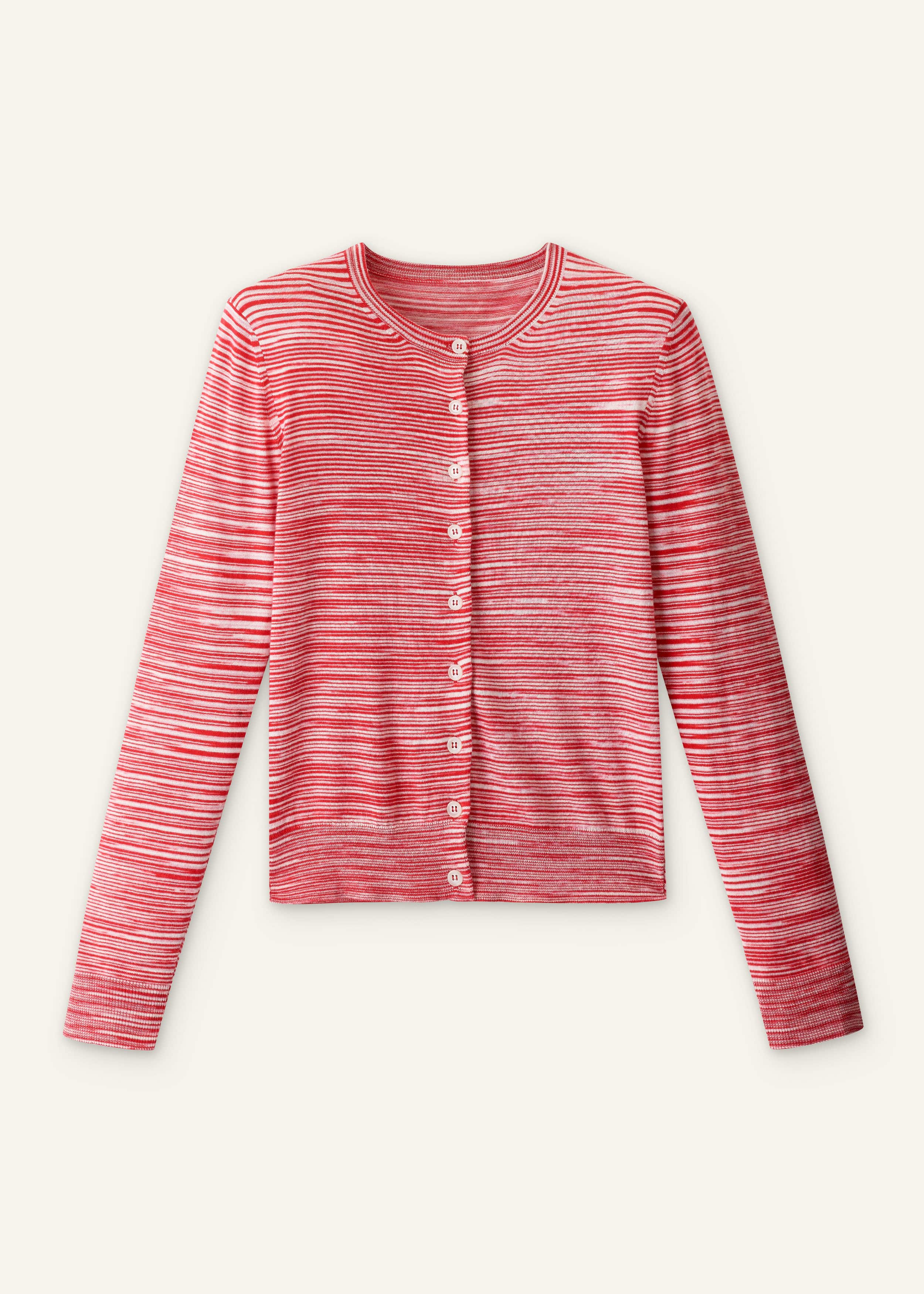 Red Spacedye Slim Fit Cardigan