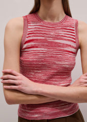 Red Spacedye Slim Fit Knit Vest