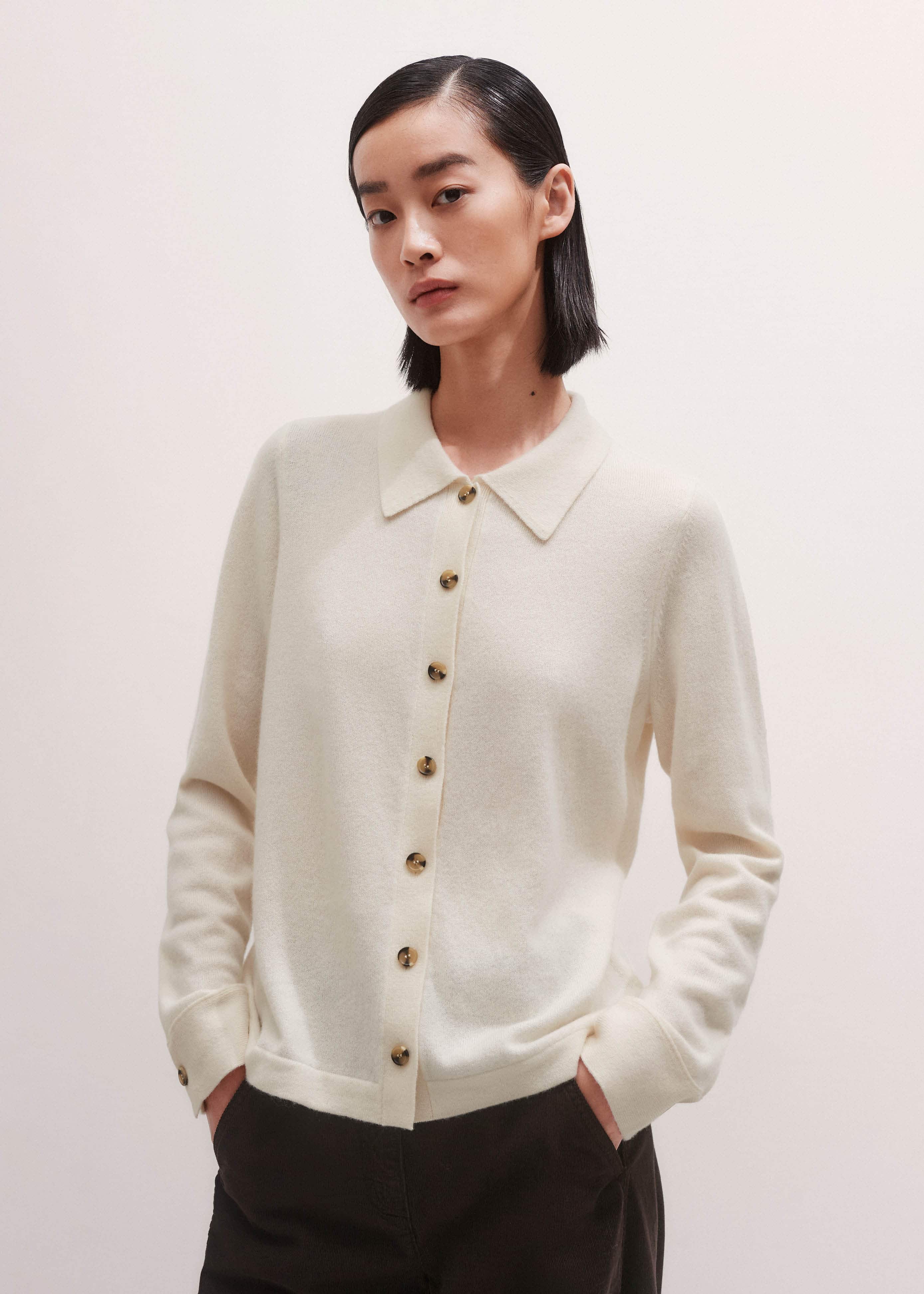Cream Relaxed Knit Shirt