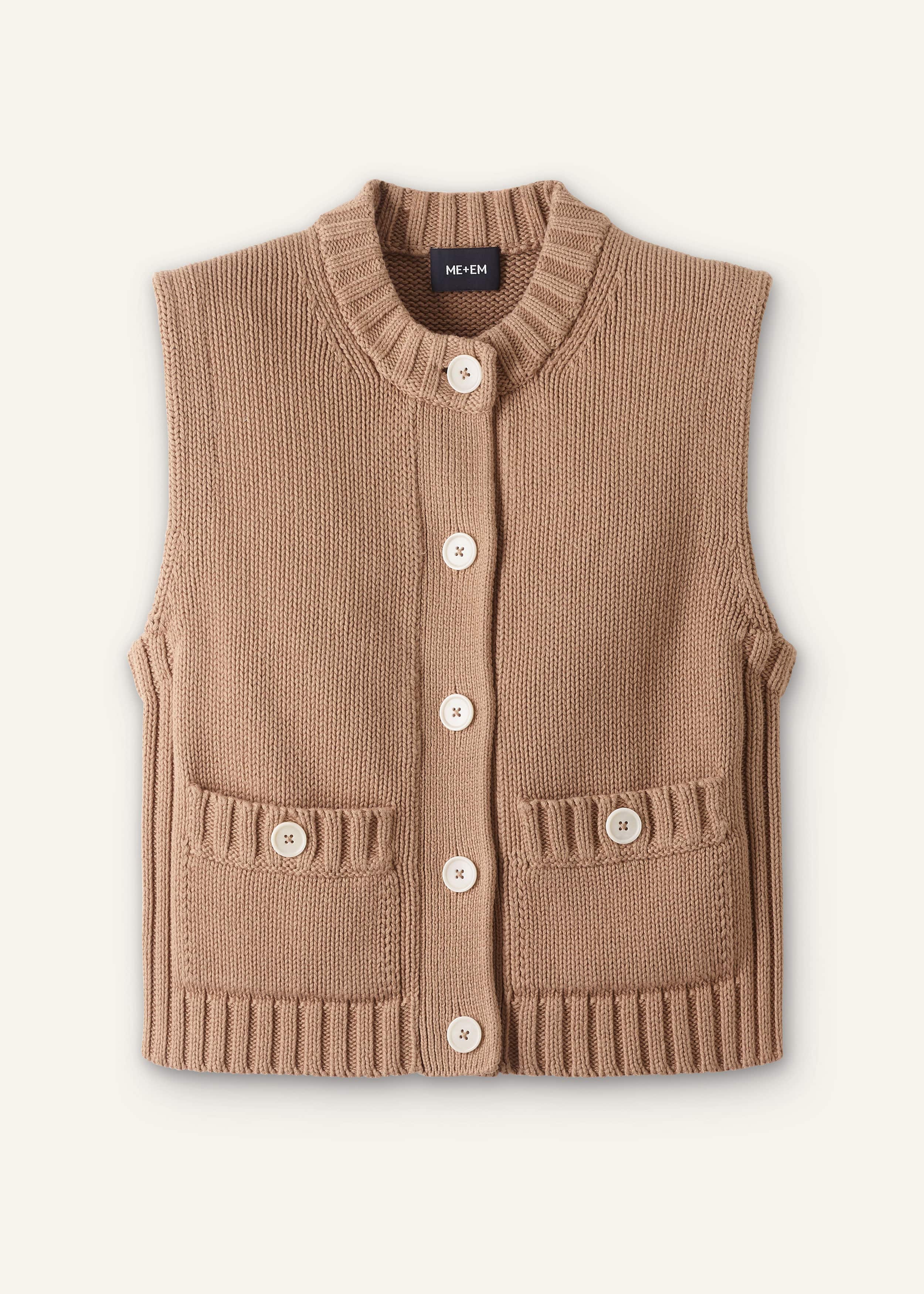 Brown Straight Crop Vest