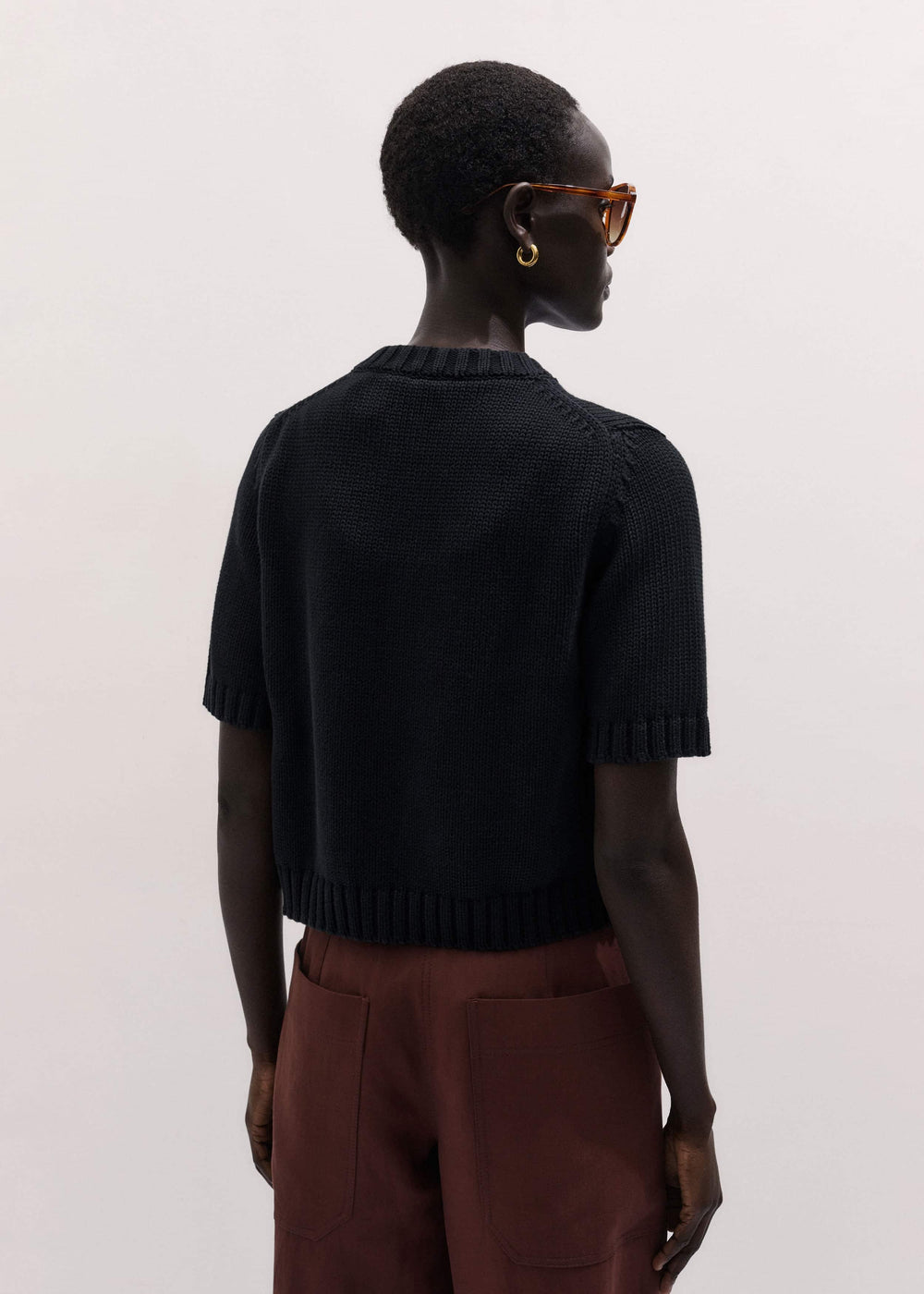 Black Straight Knit Cardigan