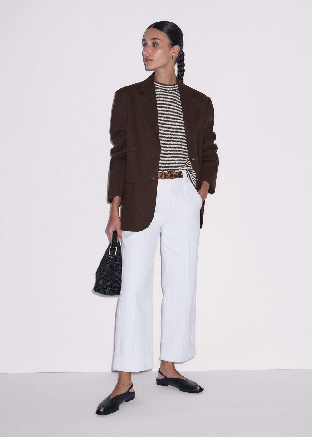 Brown Stripe Halterneck Tank