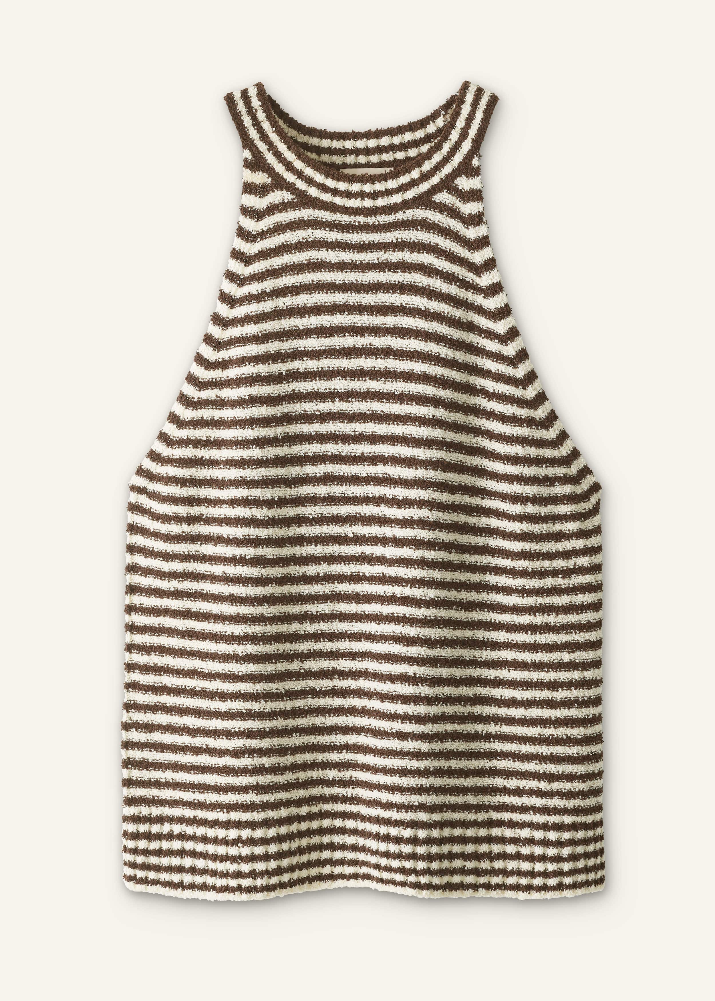 Brown Stripe Halterneck Tank