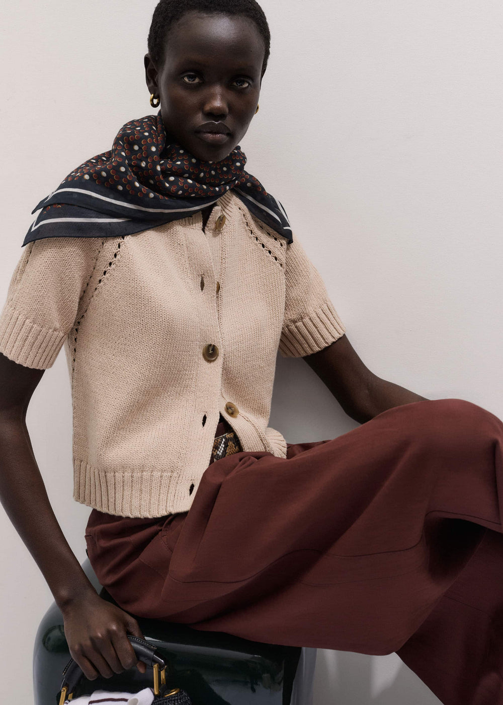 Stone Short Sleeve Cardigan