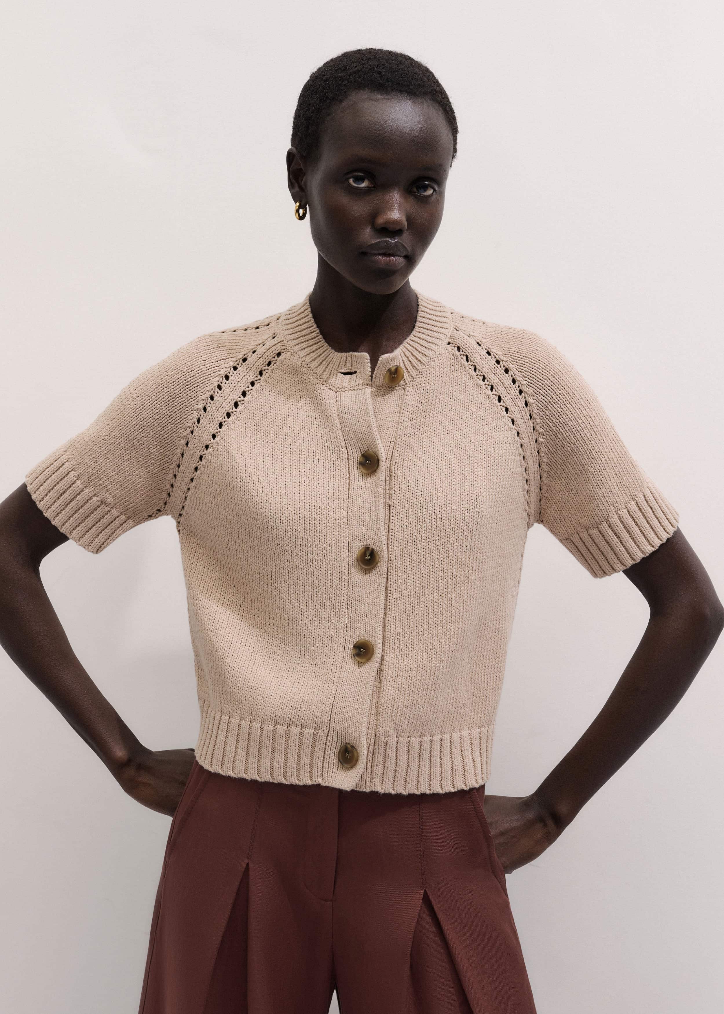 Stone Short Sleeve Cardigan