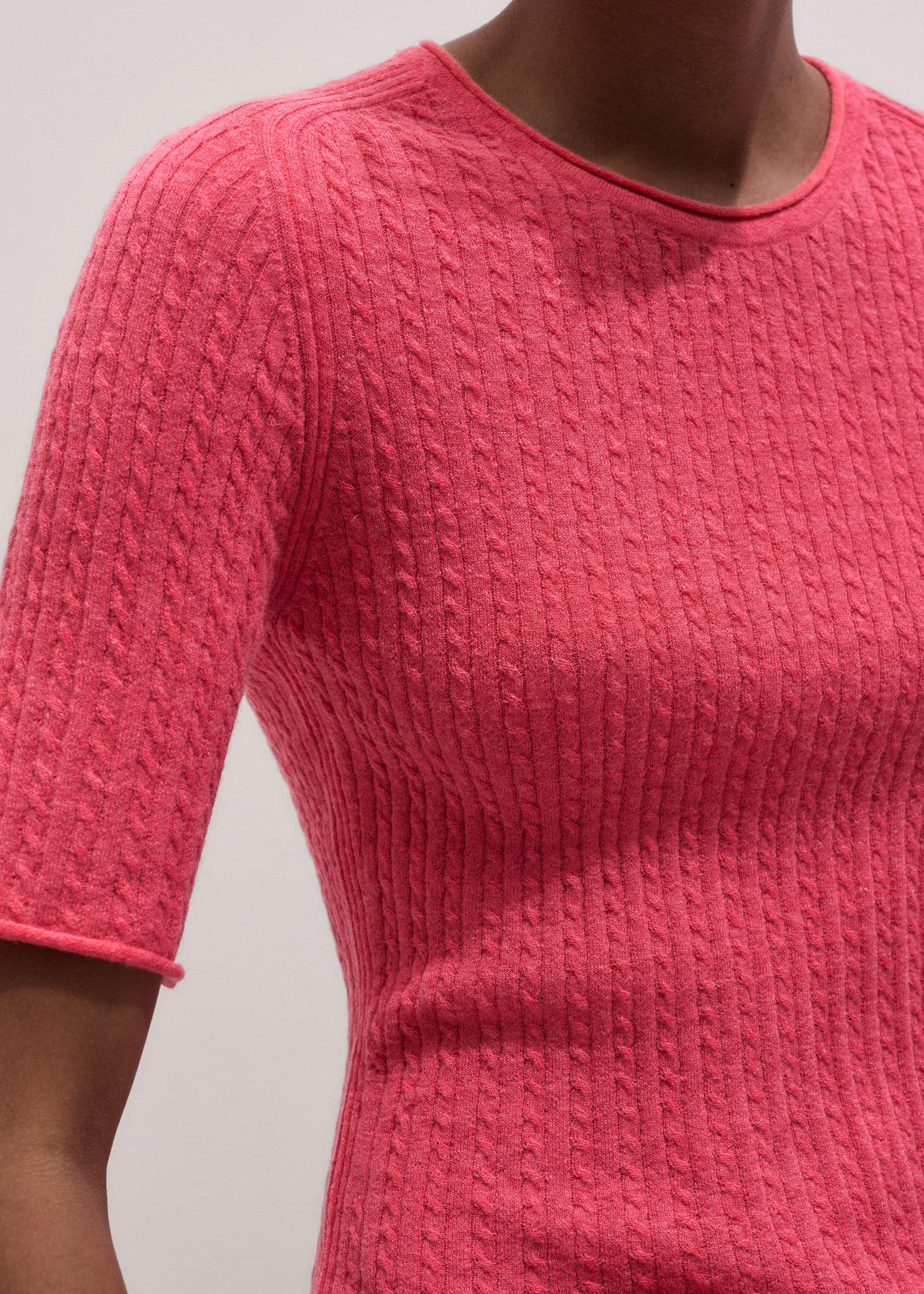 Pink Lofty Cable Slim Tee