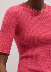 Pink Lofty Cable Slim Tee