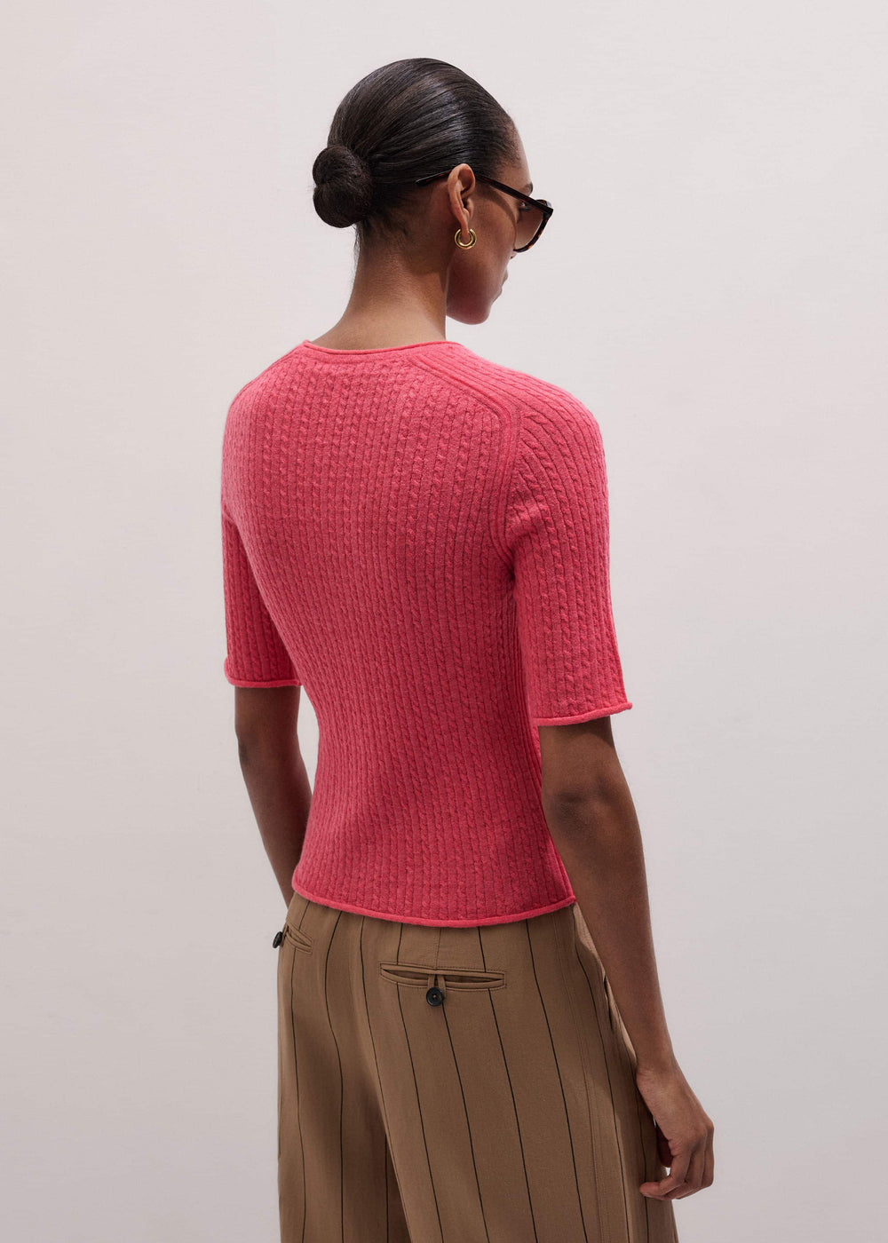 Pink Lofty Cable Slim Tee