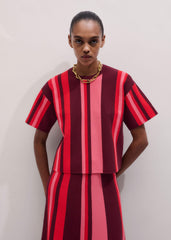 Pink Milano Stripe Relaxed Knit Tee