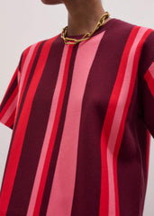 Pink Milano Stripe Relaxed Knit Tee