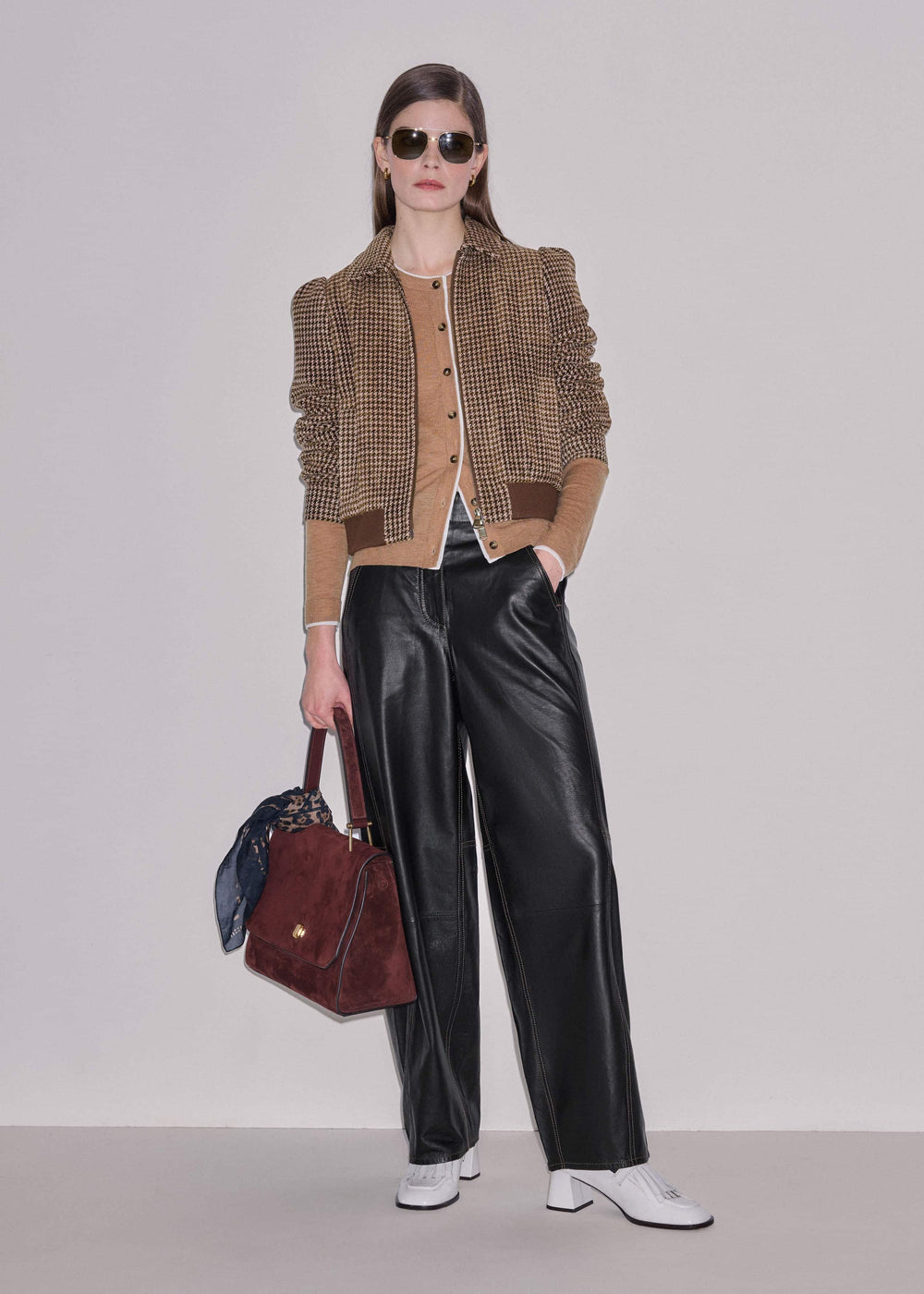 Camel Brown Barely There Contrast Slim Cardigan