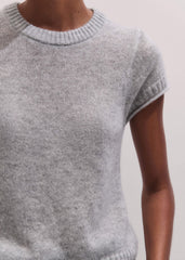 Gray Merino Cashmere Silk Straight Baby Tee