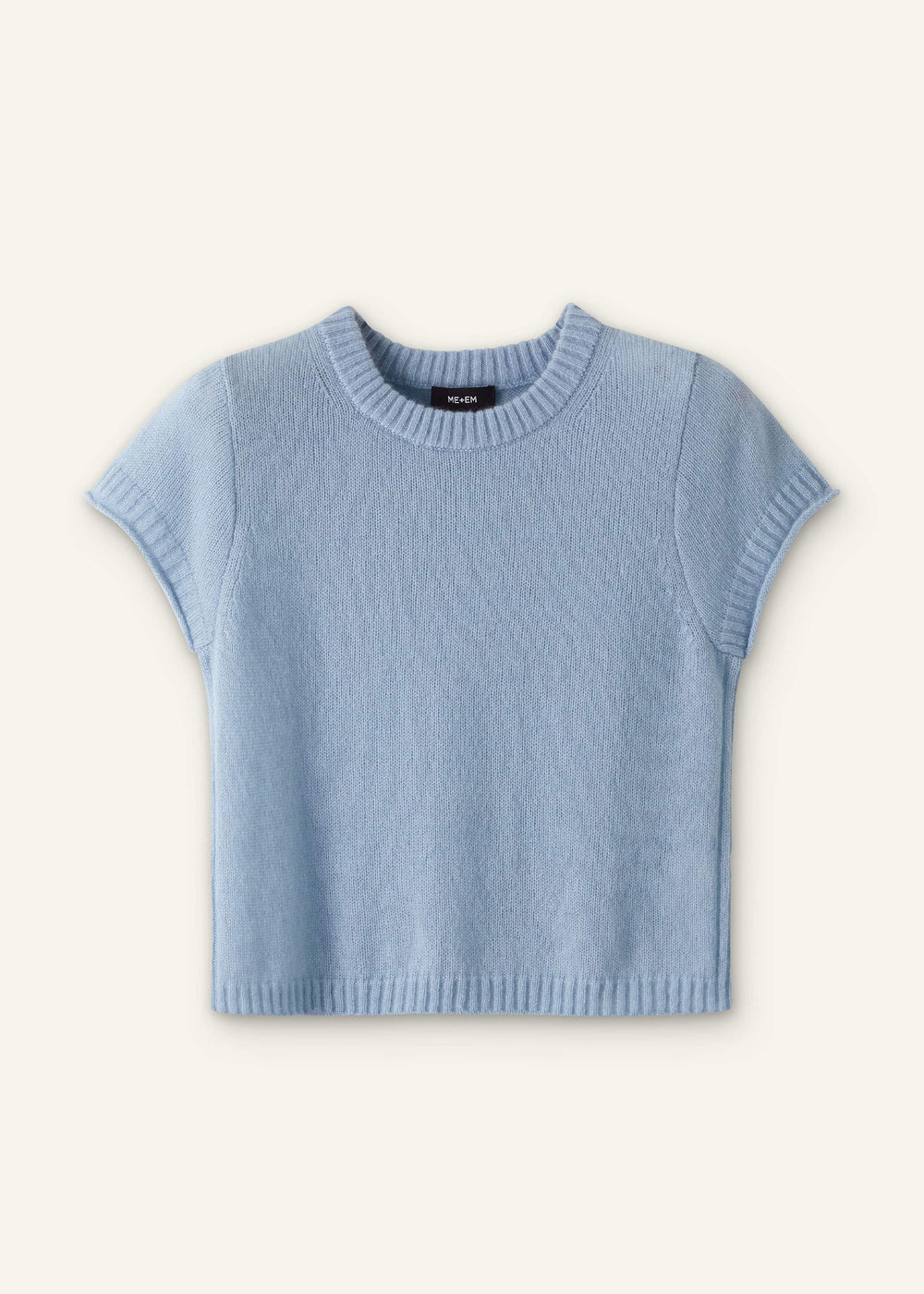 Blue Merino Cashmere Silk Straight Baby Tee