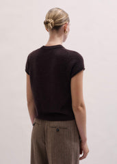 Brown Merino Cashmere Silk Straight Baby Tee