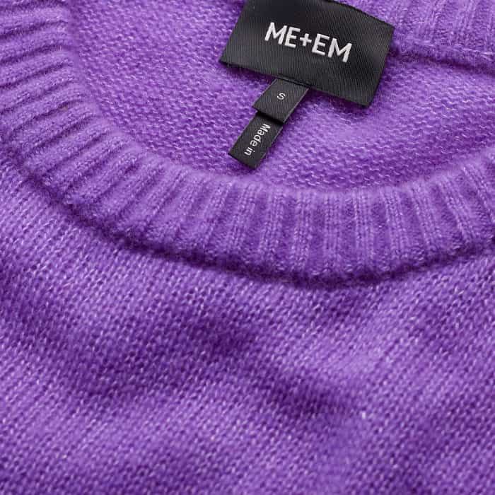 Purple Merino Cashmere Silk Straight Baby Tee