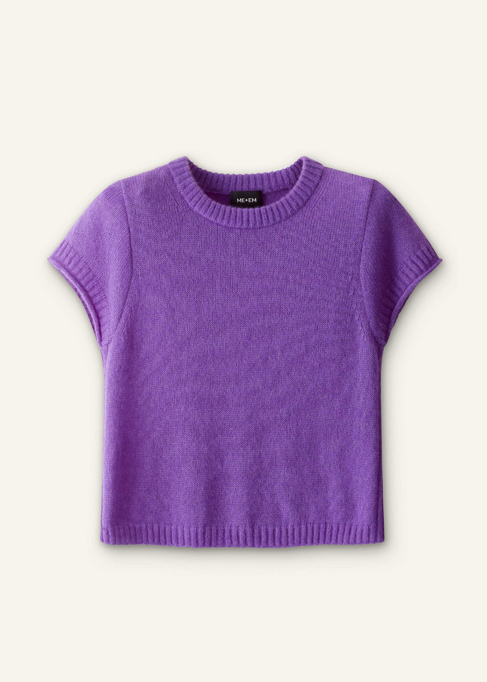 Purple Merino Cashmere Silk Straight Baby Tee