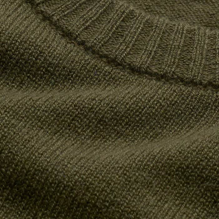 Olive Green Cashmere Shrunken Knit Baby Tee
