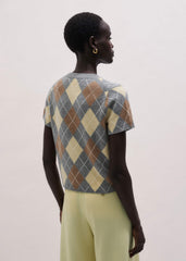 Yellow Cashmere Argyle Baby Tee