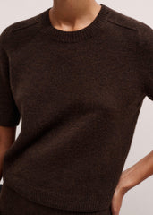 Brown Felted Knit Tee