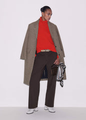 Red Cashmere Curved Hem Raglan Sweater + Snood