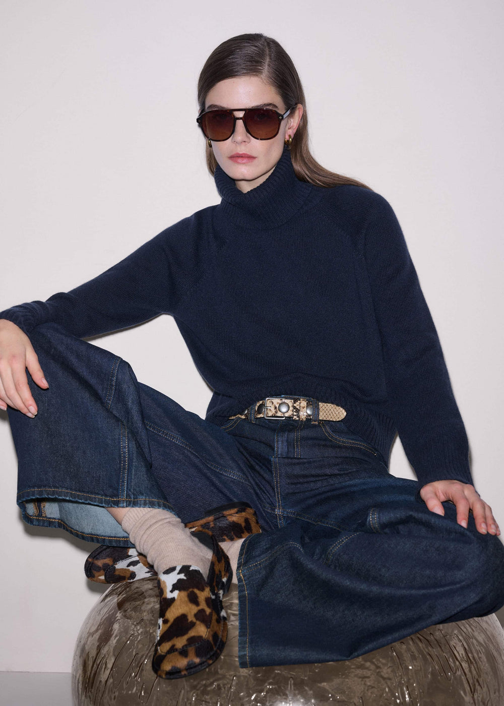 Navy Raglan Sweater + Snood