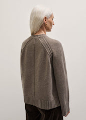 Brown Exposed Seam Raglan Sweater + Snood